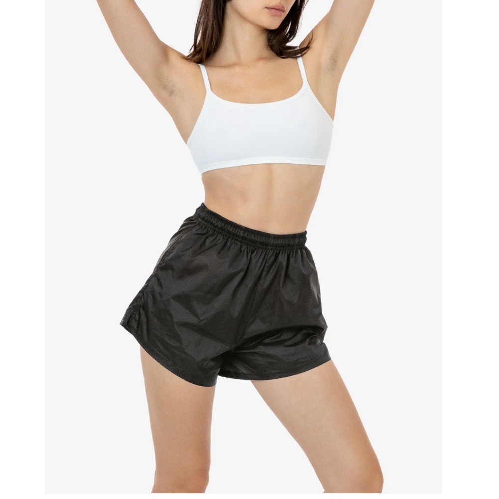 Los Angeles Apparel American Apparel NYLON TRACK SHORTS Shadow black sz small